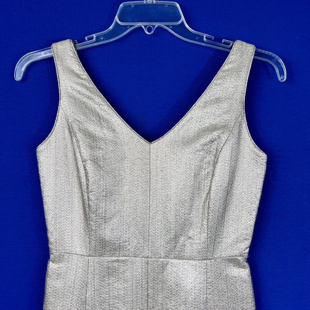 👗🔱|•LAFAYETTE 148 NEW YORK•| Lois Ceremonial Metallic Sleeveless A-Line Dr… - Picture 7 of 15